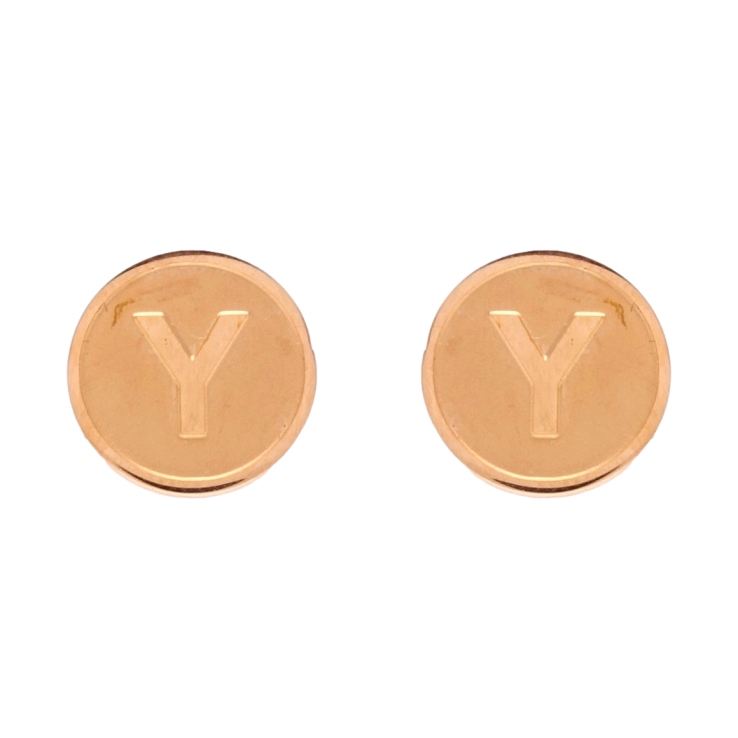 Серьги Xuping TTM Stainless Steel цвет РО пусеты Буква Y ø 12мм фото №14
