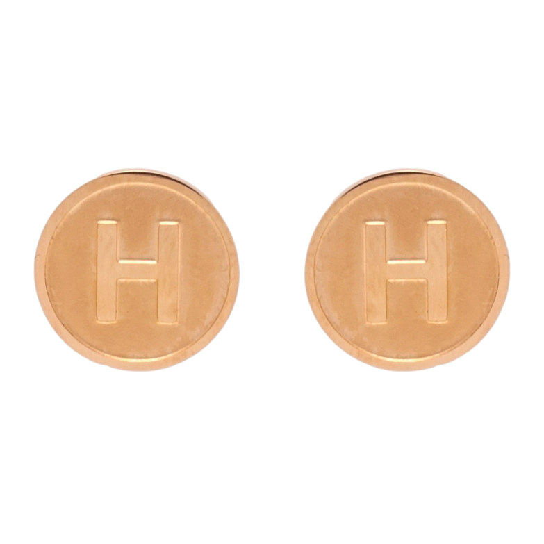 Серьги Xuping TTM Stainless Steel цвет РО пусеты Буква H ø 12мм фото №6