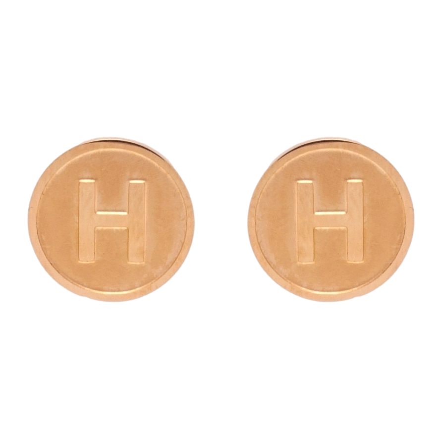Серьги Xuping TTM Stainless Steel цвет РО пусеты Буква H ø 12мм фото №1