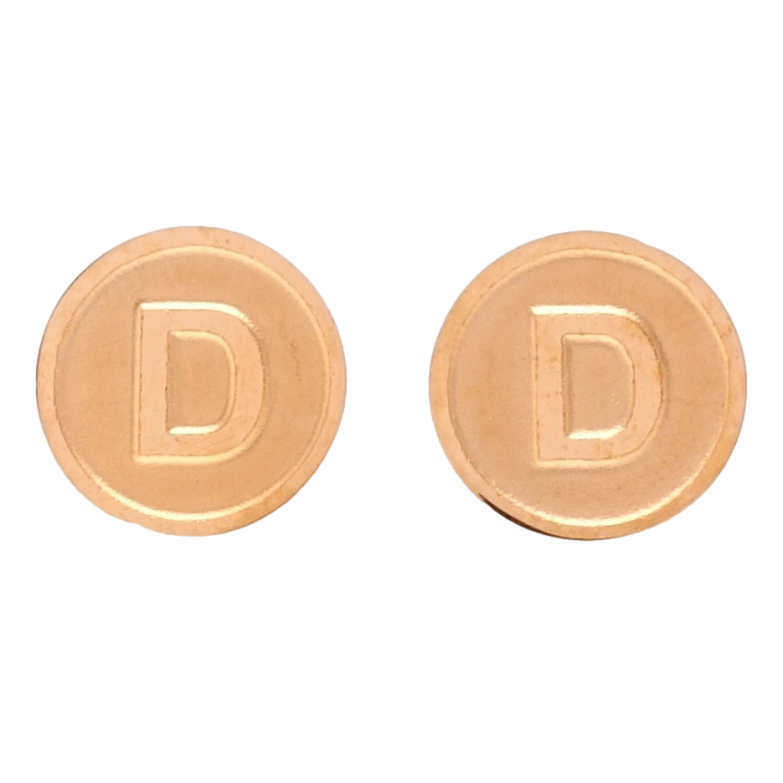 Серьги Xuping TTM Stainless Steel цвет РО пусеты Буква D ø 12мм фото №9