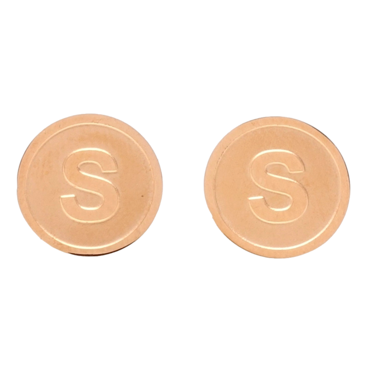 Серьги Xuping TTM Stainless Steel цвет РО пусеты Буква S ø 12мм фото №16