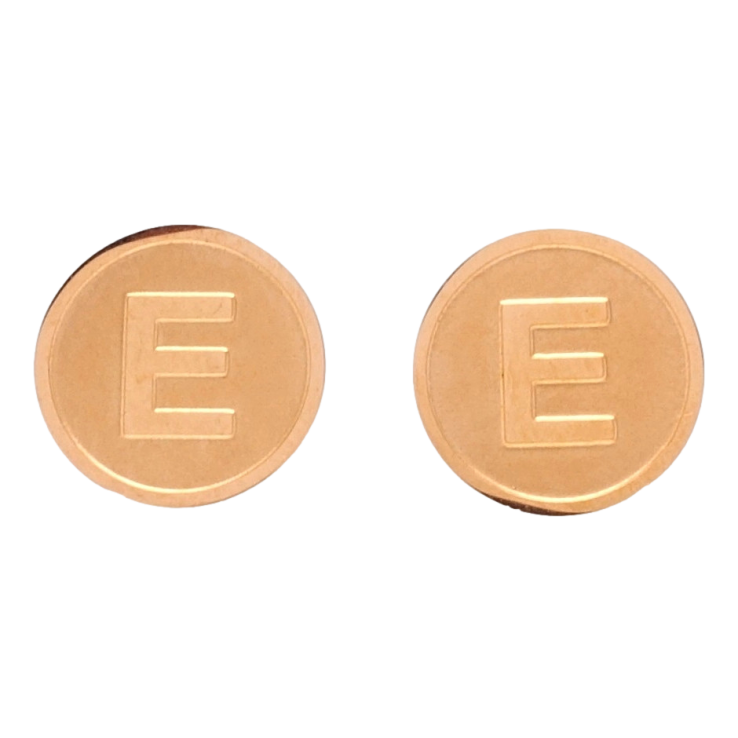 Серьги Xuping TTM Stainless Steel цвет РО пусеты Буква E ø 12мм фото №20