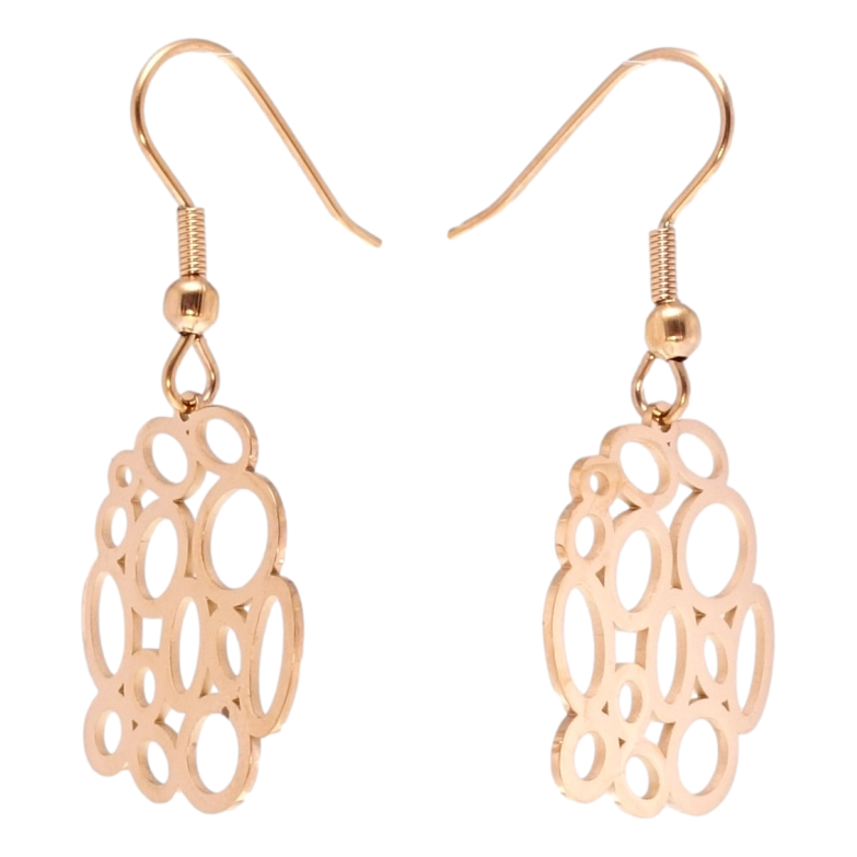 Серьги Xuping TTM Stainless Steel цвет РО французский замок Декоративные резные подвески фото №8