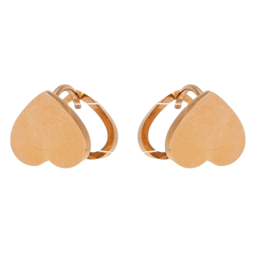 Серьги Xuping TTM Stainless Steel цвет РО колечки Перевернутые сердечки фото №1