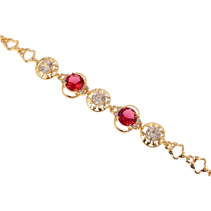 Браслет Xuping M&L Колір 18К Романтизм з малиновими кристалами довжина з доп.замком 17.5,20см х 7мм фото №8