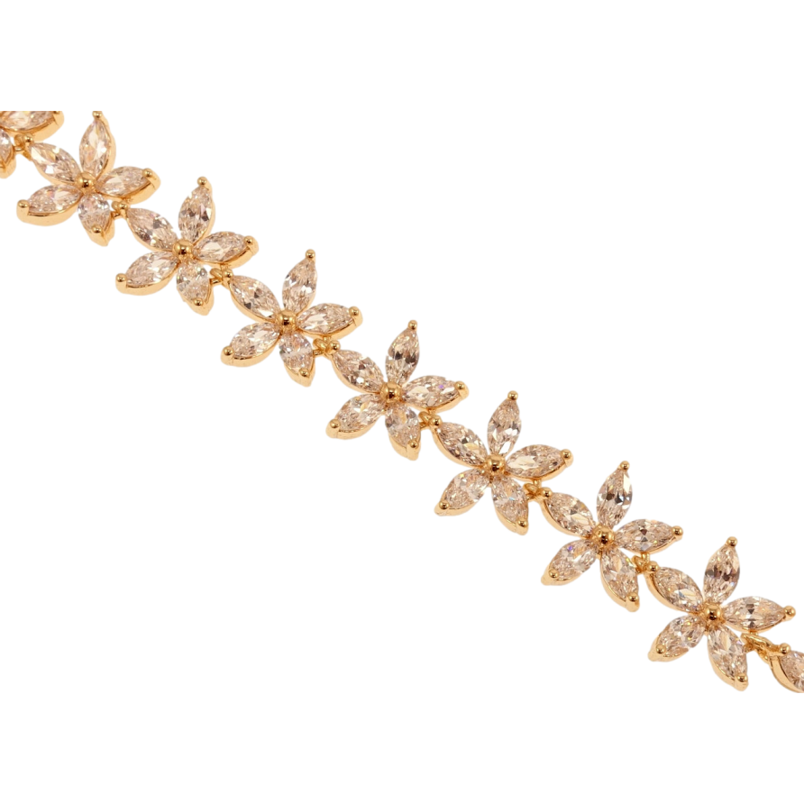 Браслет Xuping M&L Колір 18К Кристальні квіточки довжина з доп.замком 17,20см х 11мм фото №1