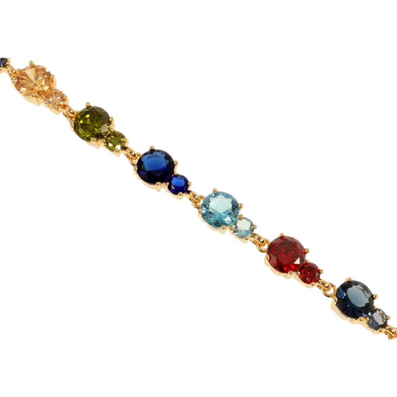 Браслет Xuping M&L Цвет 18К Дорожка разноцветного циркония длинна с доп.замком 16.5,20см х 4-7мм фото №4