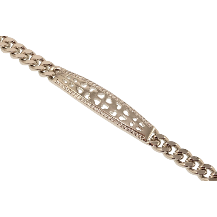 Браслет Xuping M&L Колір Родій Плетіння Панцирне та декоративна вставка з цирконієм довжина 18.5см х 6мм фото №5