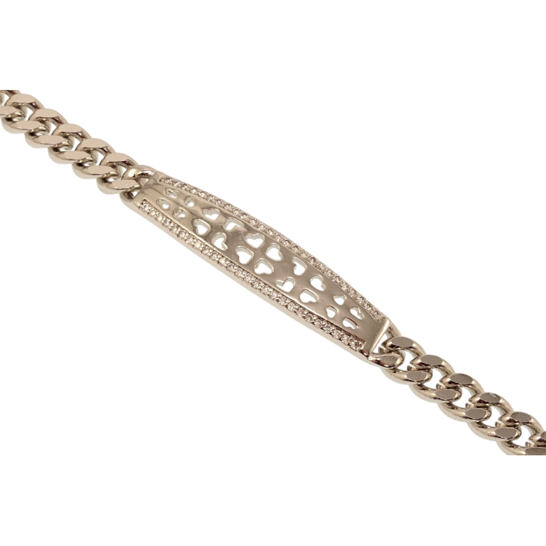 Браслет Xuping M&L Колір Родій Плетіння Панцирне та декоративна вставка з цирконієм довжина 18.5см х 6мм фото №1