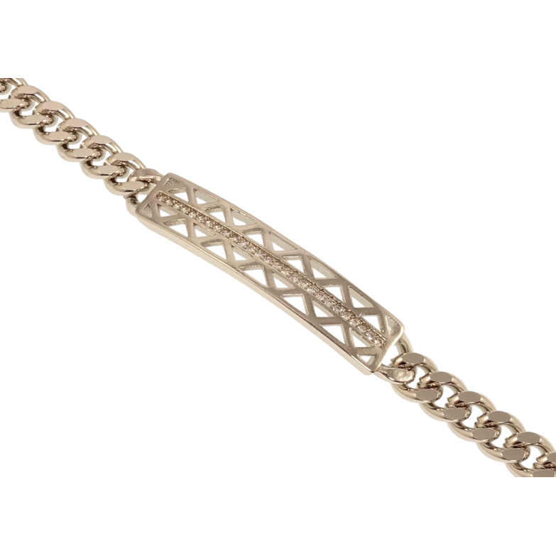 Браслет Xuping M&L Цвет Родий Плетение Панцирное и декоративная вставка с цирконием длинна 18,5см х 6мм фото №10