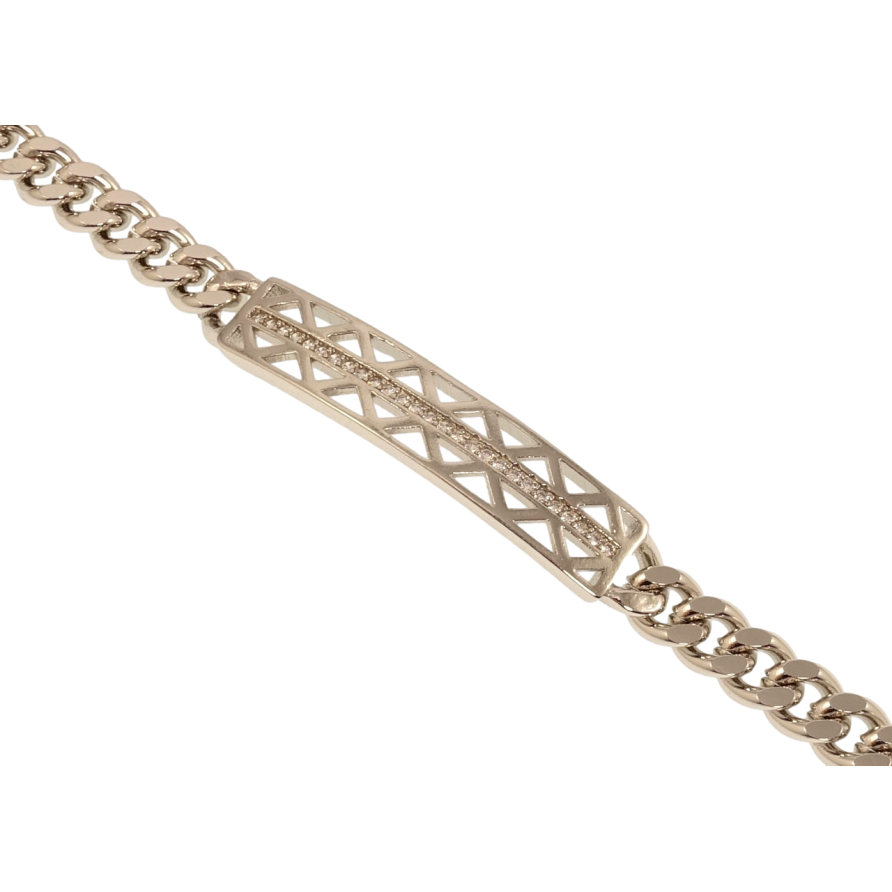 Браслет Xuping M&L Колір Родій Плетіння Панцирне та декоративна вставка з цирконієм довжина 18,5см х 6мм фото №1