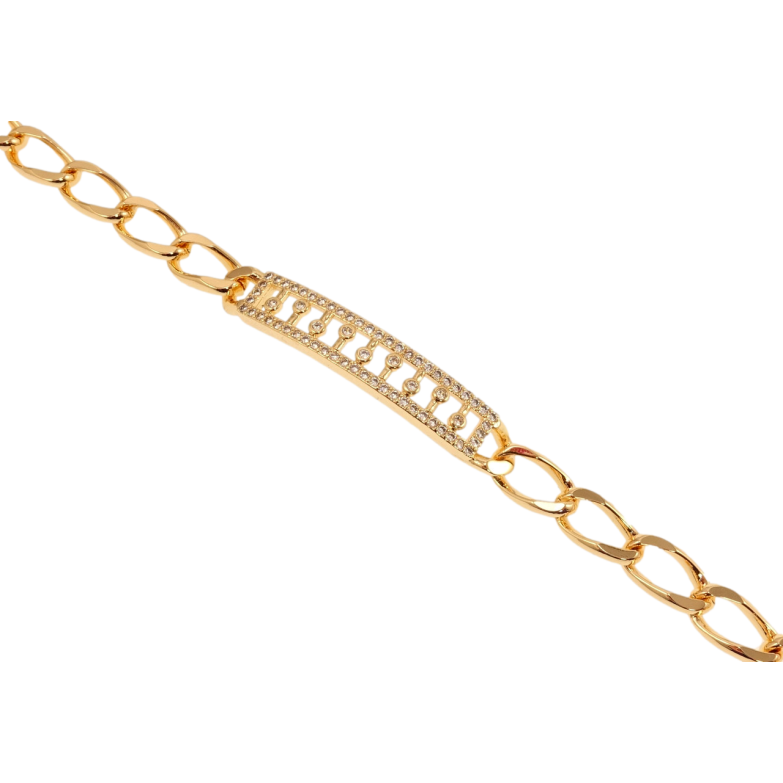 Браслет Xuping M&L Цвет 18K Плетение Панцирное и декоративная вставка с цирконием длинна 18,5см х 7мм фото №1