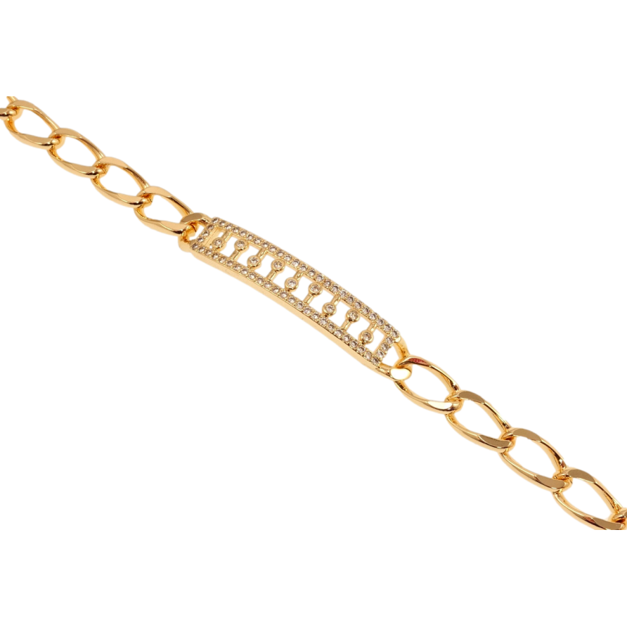 Браслет Xuping M&L Колір 18K Плетіння Панцирне та декоративна вставка з цирконієм довжина 18,5см х 7мм фото №1