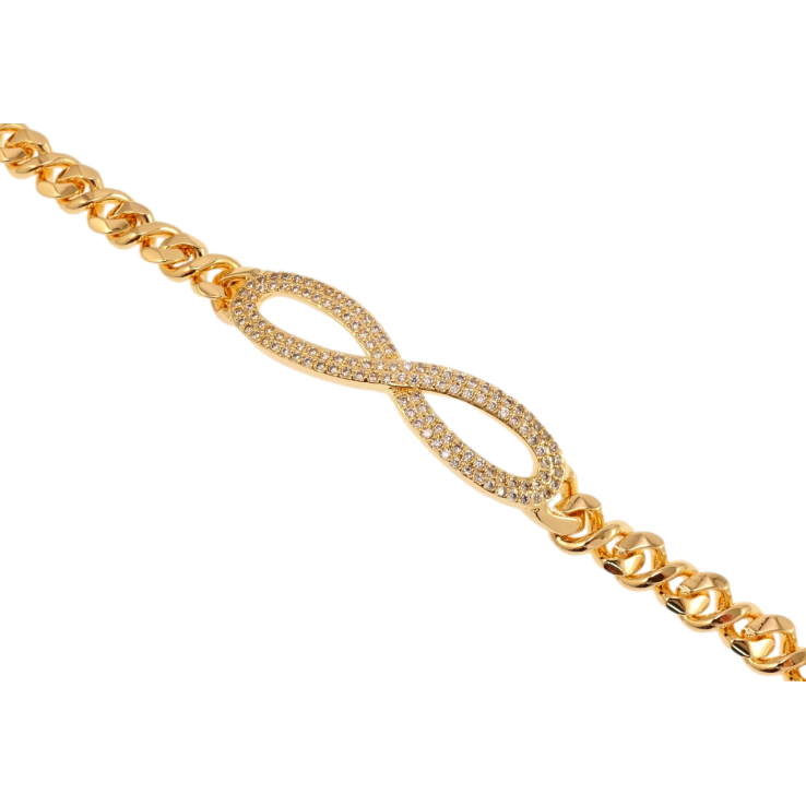 Браслет Xuping M&L Колір 18K Плетіння Вісімка та вставка нескінченність з цирконієм довжина 20,5см х 7мм фото №16