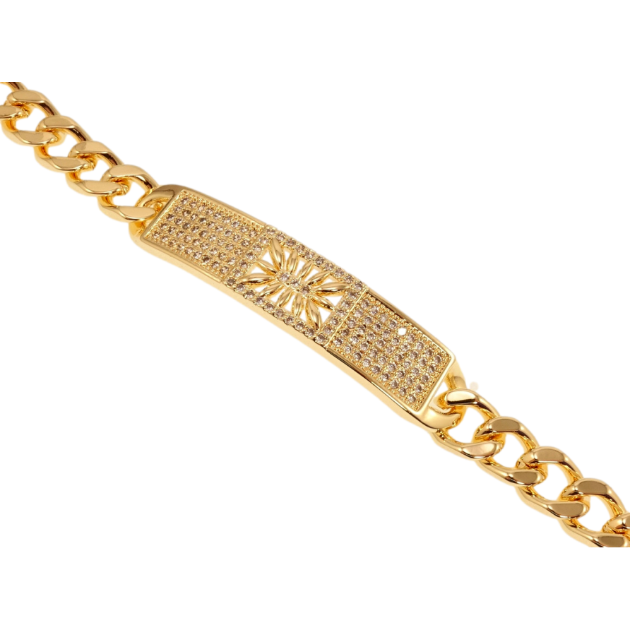 Браслет Xuping M&L Колір 18K Плетіння Панцирне та декоративна вставка з цирконієм довжина 19,5см х 8мм фото №1