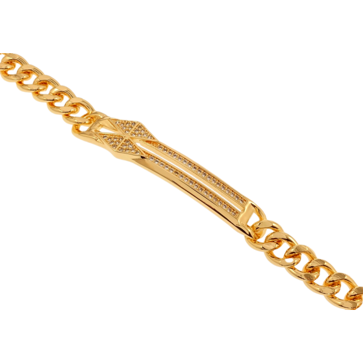 Браслет Xuping M&L Колір 18K Плетіння Панцирне та декоративна вставка з цирконієм довжина 20см х 7мм фото №15