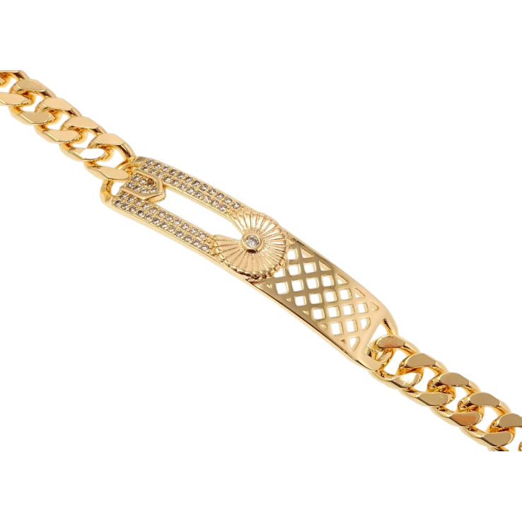 Браслет Xuping M&L Колір 18K Панцирне плетіння з декоративною вставкою довжина 20см х 7мм фото №17