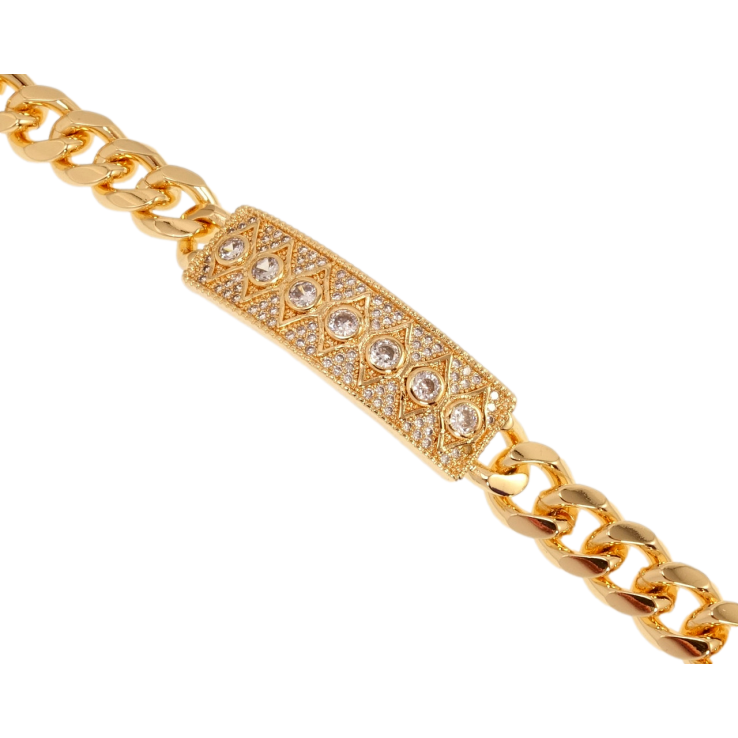 Браслет Xuping M&L Колір 18K Плетіння Панцирне та декоративна вставкою з цирконієм довжина 19см х 10мм фото №14