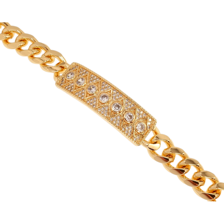 Браслет Xuping M&L Цвет 18K Плетение Панцирное и декоративная вставкой с цирконием длинна 19см х 10мм фото №1