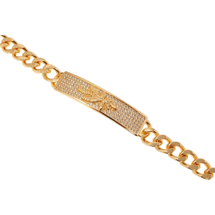 Браслет Xuping M&L Колір 18K Плетіння Панцирне та декоративна вставка з цирконієм довжина 19,5см х 7мм фото №1