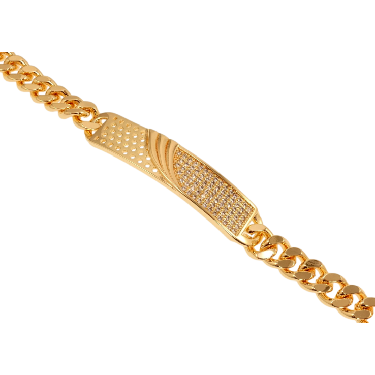 Браслет Xuping M&L Колір 18K Плетіння Панцирне та вставка з витонченим візерунком та цирконієм довжина 19,5см х фото №12