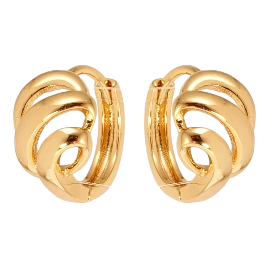 Серьги Xuping Позолота 18K колечки Вихрь эмоций фото №1