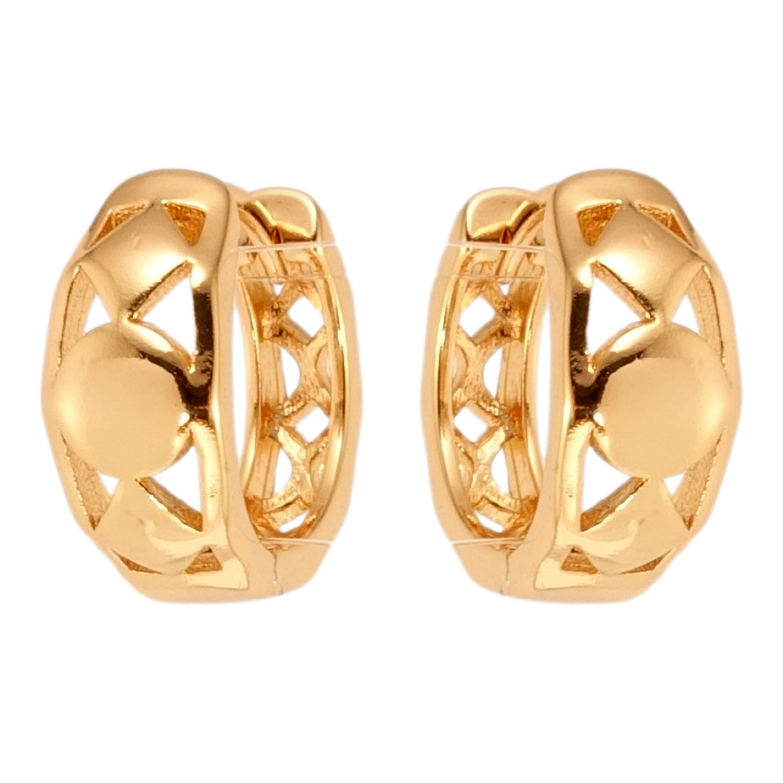 Серьги Xuping Позолота 18K колечки Геометрия фото №2