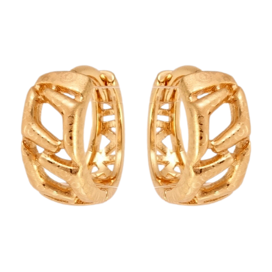 Серьги Xuping Позолота 18K колечки Затейливые формы с узором напылением фото №1