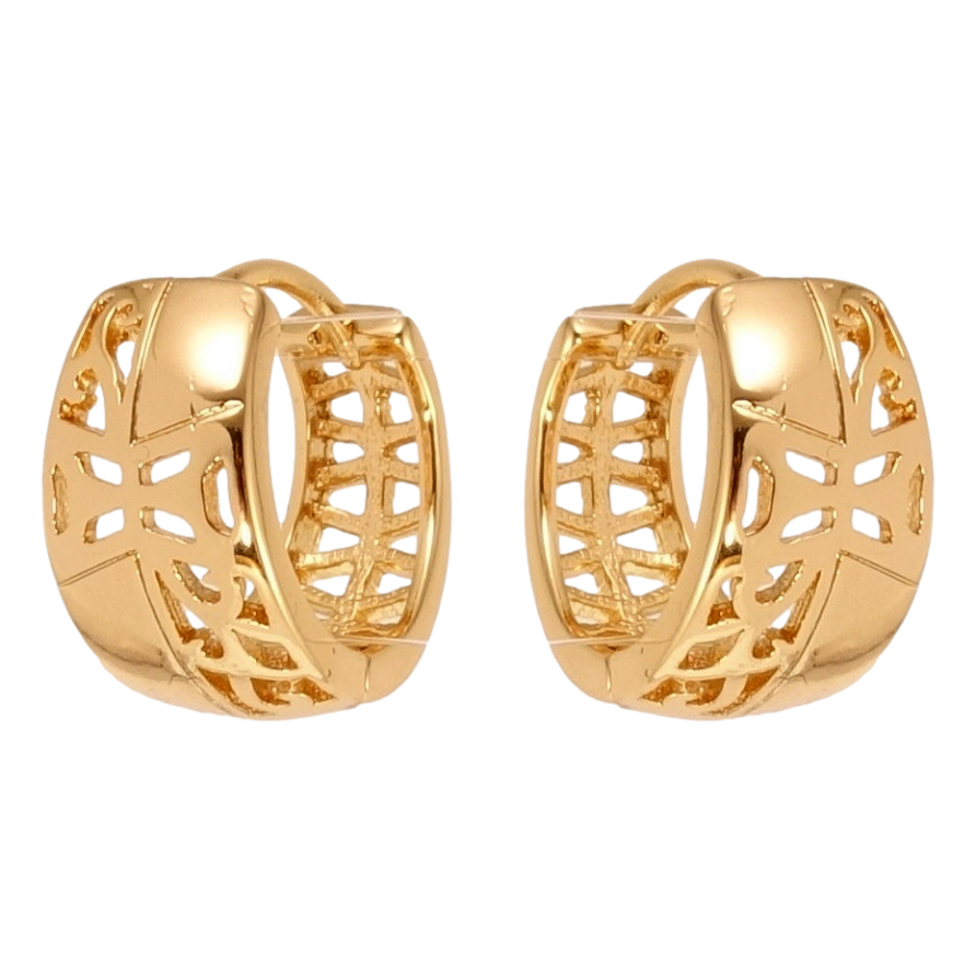 Серьги Xuping Позолота 18K колечки Декоративный резной орнамент фото №1