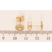 Сережки Xuping Позолота 18K пусети Жовте Око Фатіми інкрустація цирконієм ø 8мм фото №2