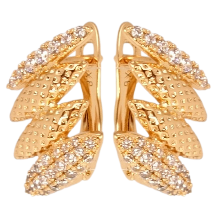 Серьги Xuping Позолота 18K английский замок Декоративные веточки фото №4