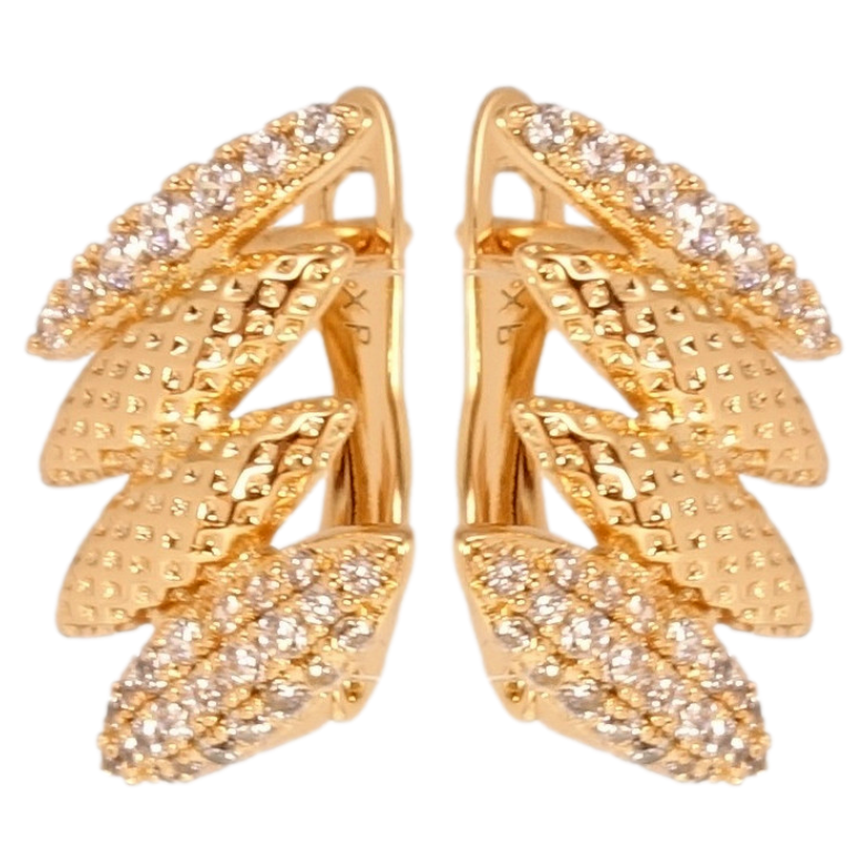 Серьги Xuping Позолота 18K английский замок Декоративные веточки фото №1