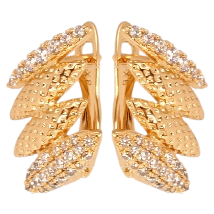 Сережки Xuping Позолота 18K англійський замок Декоративні гілочки фото №1