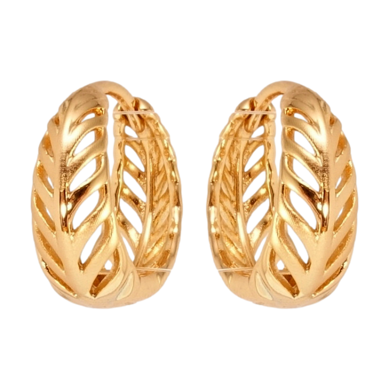 Сережки Xuping Позолота 18K колечка Різні пір'їни з напиленням фото №1