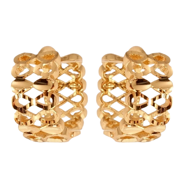Серьги Xuping Позолота 18K колечки Резной орнамент бесконечность фото №9