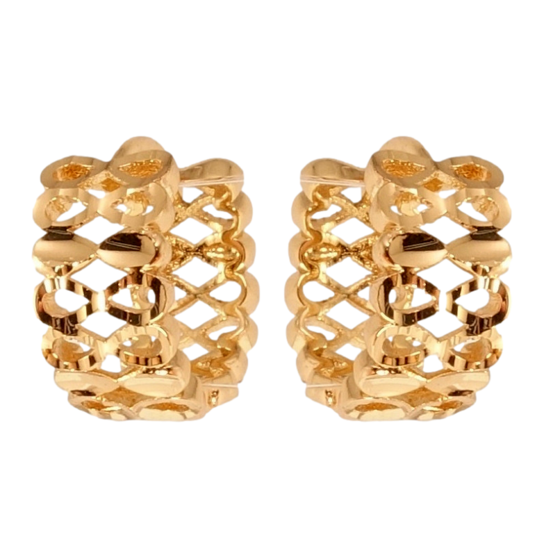 Серьги Xuping Позолота 18K колечки Резной орнамент бесконечность фото №1