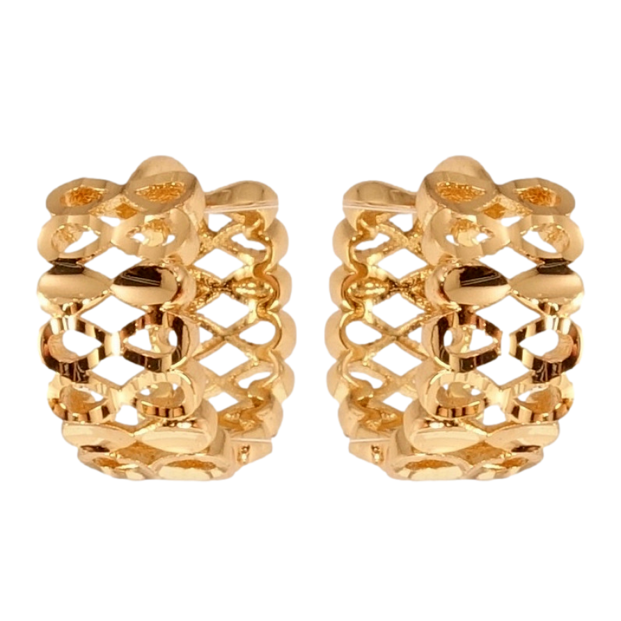Серьги Xuping Позолота 18K колечки Резной орнамент бесконечность фото №1