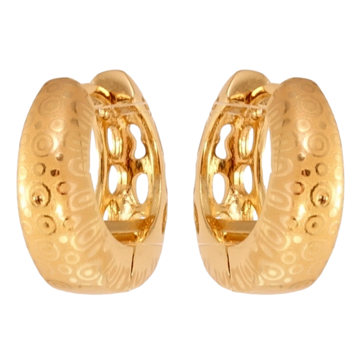 Серьги Xuping Позолота 18K колечки Объемные с узором напылением фото №14