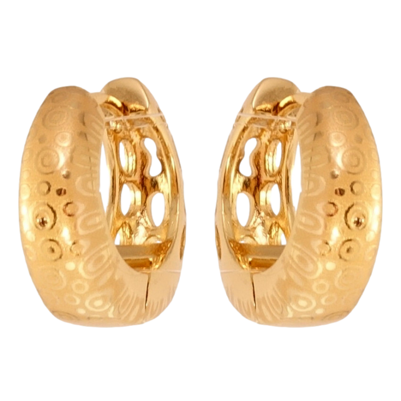 Серьги Xuping Позолота 18K колечки Объемные с узором напылением фото №1