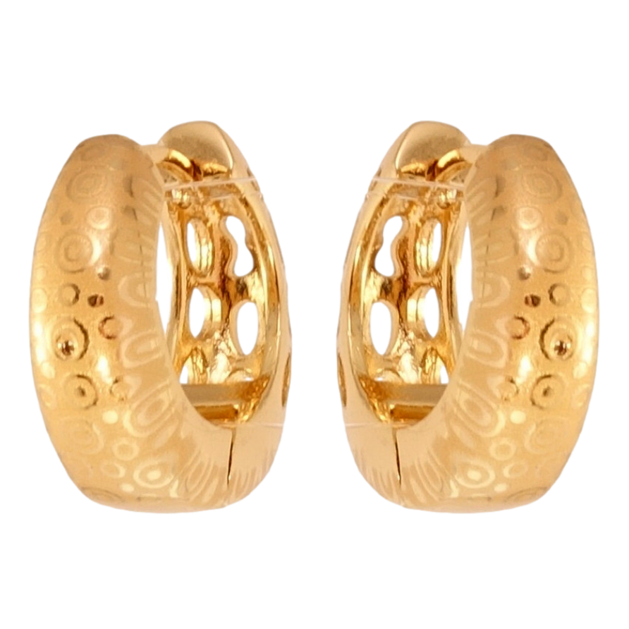 Серьги Xuping Позолота 18K колечки Объемные с узором напылением фото №1