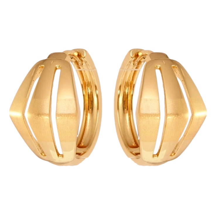 Серьги Xuping Позолота 18K колечки Фигурные с вертикальными вырезами и напылением фото №12