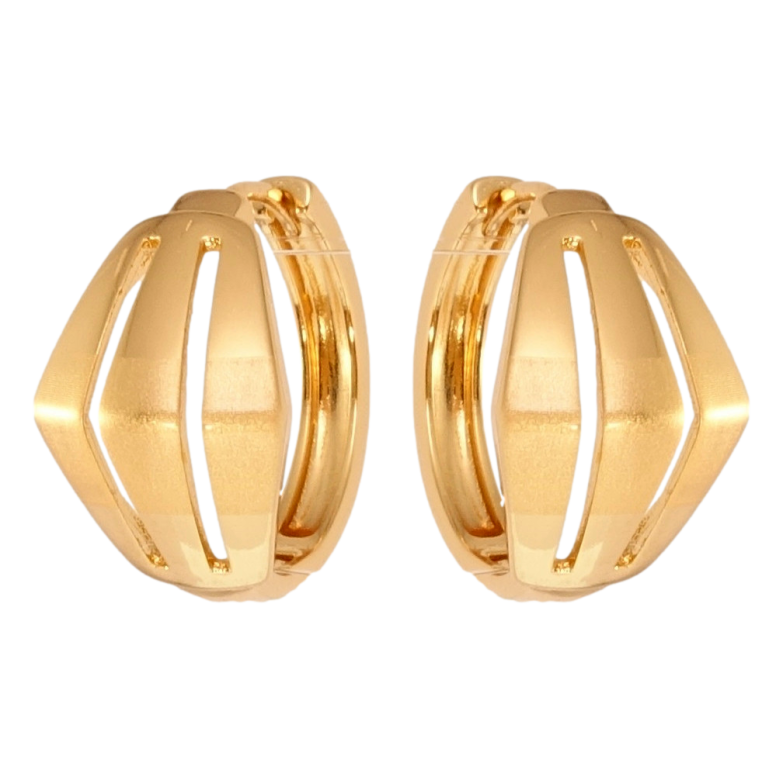 Серьги Xuping Позолота 18K колечки Фигурные с вертикальными вырезами и напылением фото №1