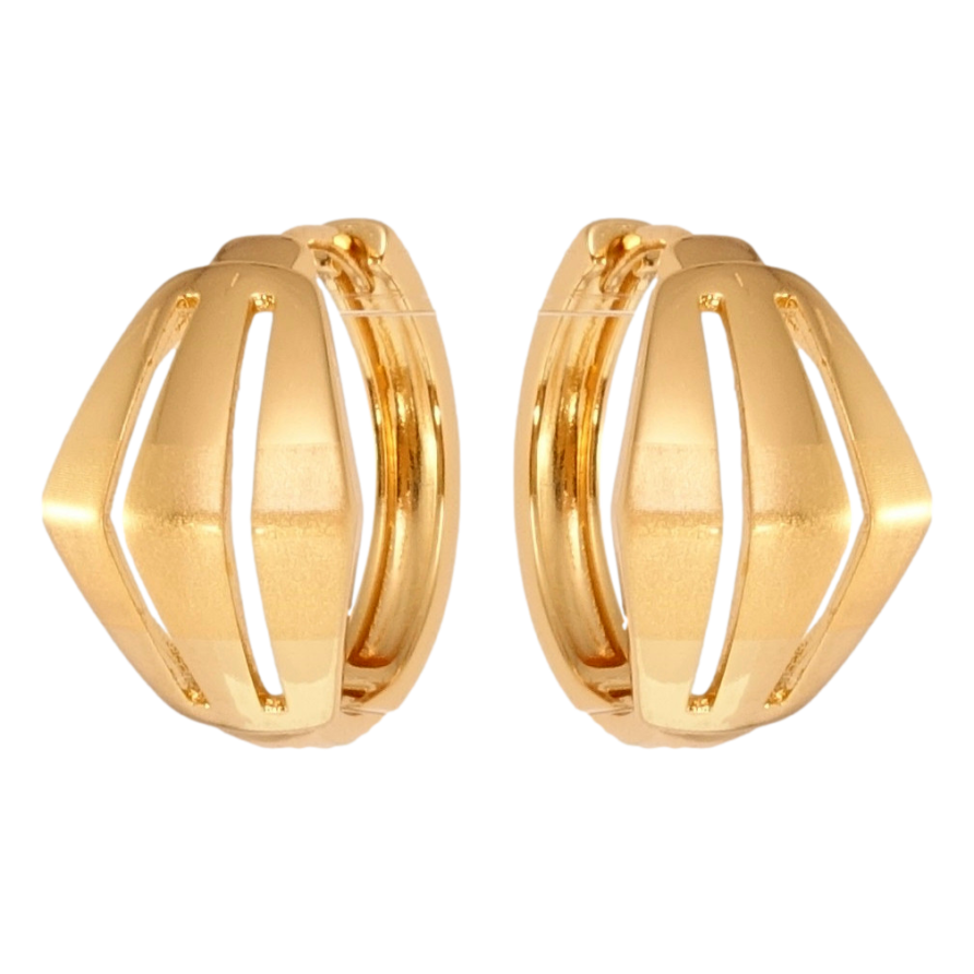Серьги Xuping Позолота 18K колечки Фигурные с вертикальными вырезами и напылением фото №1