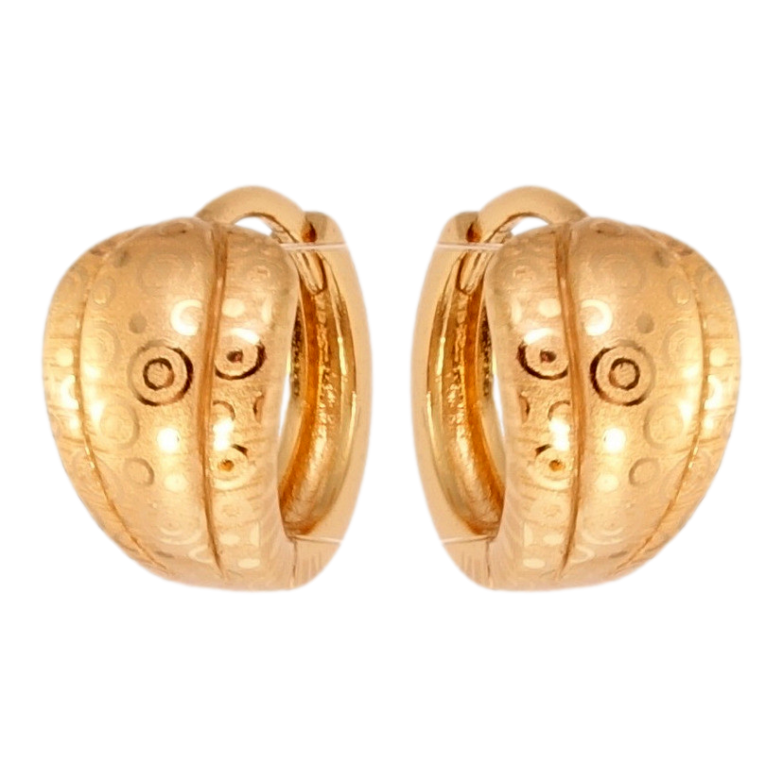 Сережки Xuping Позолота 18K колечка Фігурні з візерунком круги напиленням фото №1