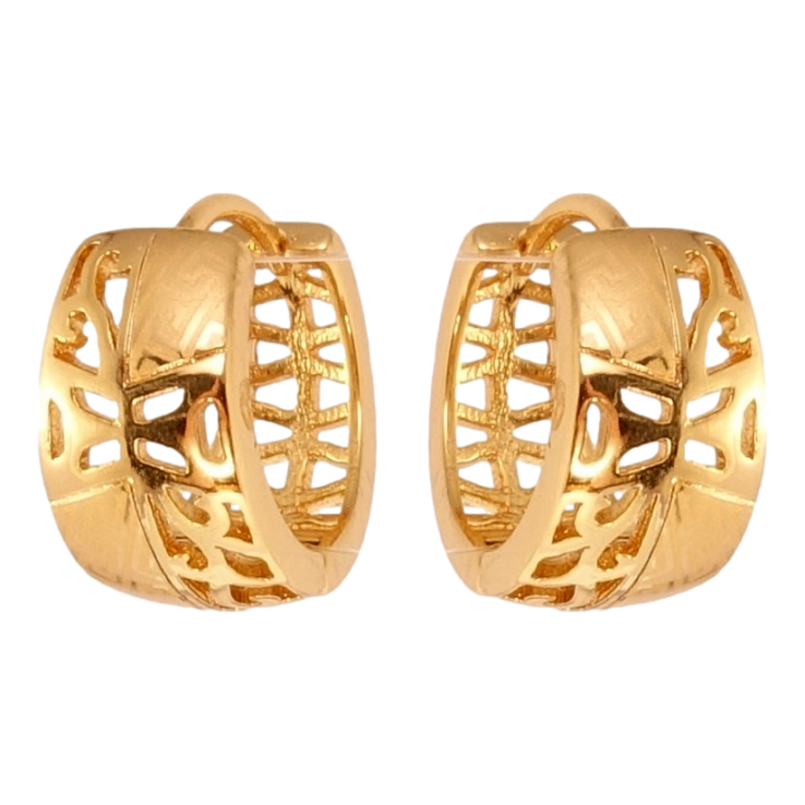 Серьги Xuping Позолота 18K колечки Резной вензельный орнамент с напылением фото №6