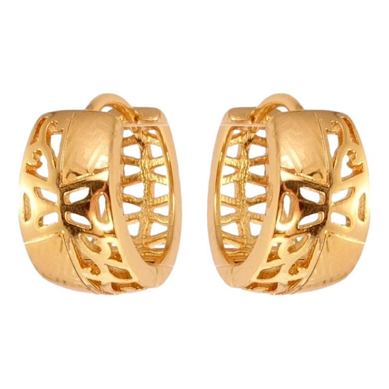 Серьги Xuping Позолота 18K колечки Резной вензельный орнамент с напылением фото №5