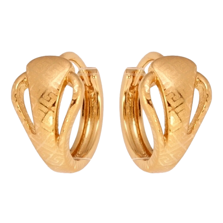 Серьги Xuping Позолота 18K колечки Символичный орнамент с меандровым узором напылением фото №21