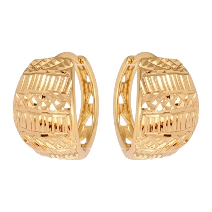 Серьги Xuping Позолота 18K колечки Декоративный орнамент насечками фото №16