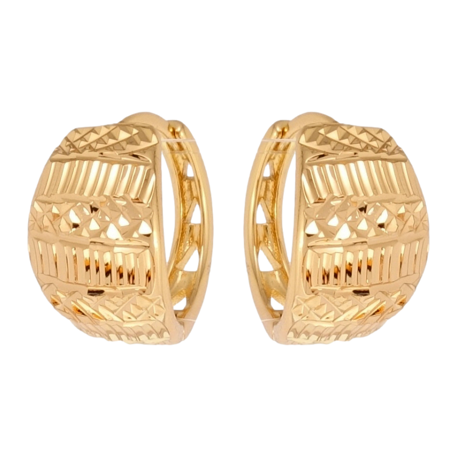 Серьги Xuping Позолота 18K колечки Декоративный орнамент насечками фото №1