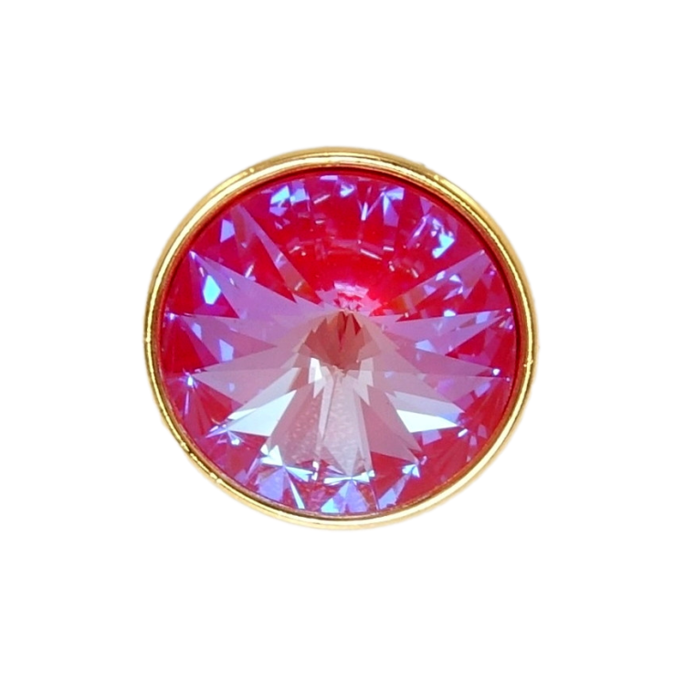 Брошка Xuping колір 14K з кристалами Swarovski Кристал Fuchsia Delite ø 16мм фото №7